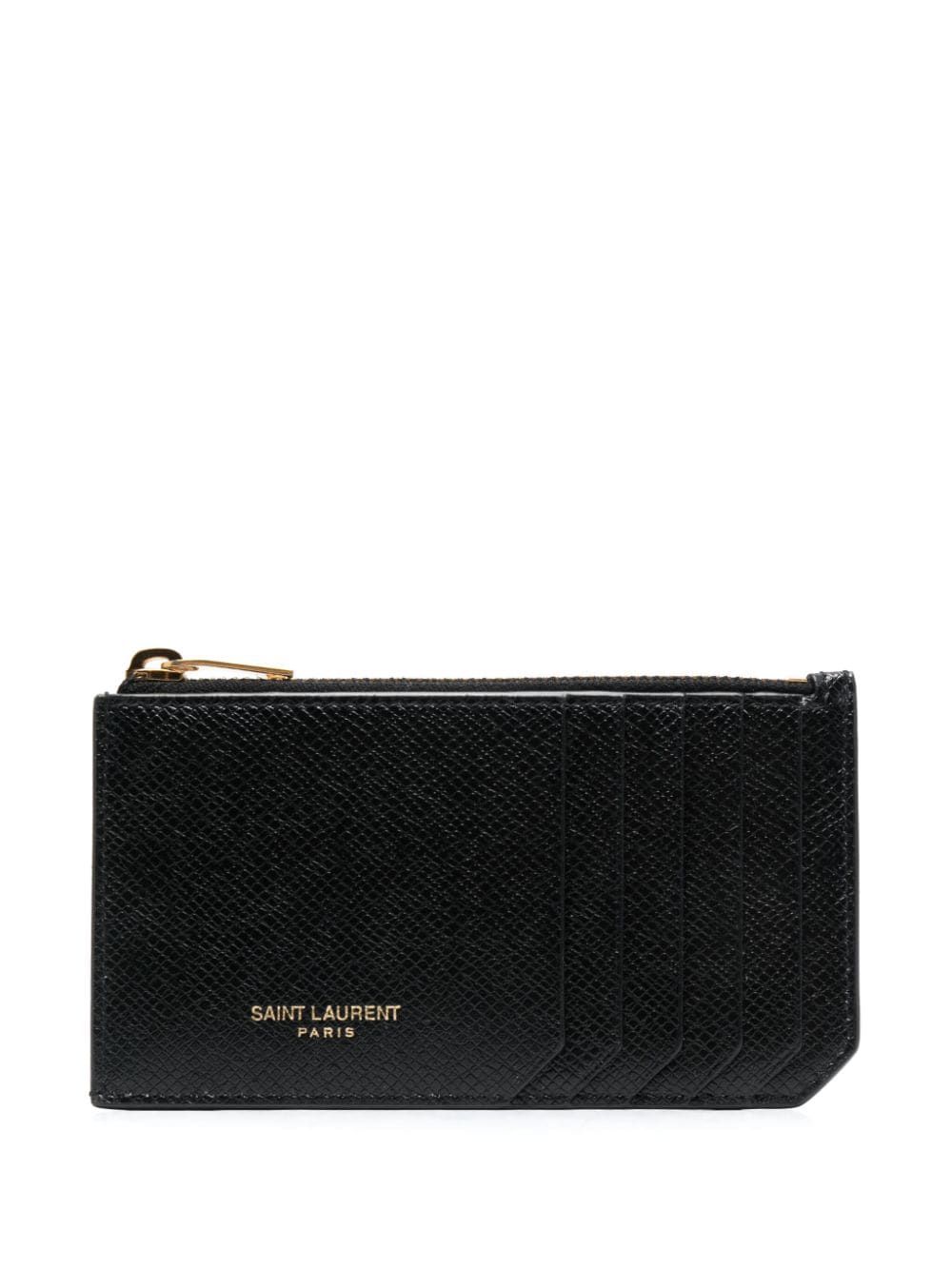 Saint Laurent logo-stamp leather cardholder