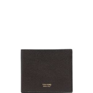 TOM FORD logo-lettering grained leather wallet