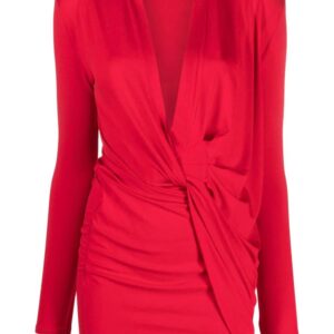Jacquemus  twist plunge jersey minidress
