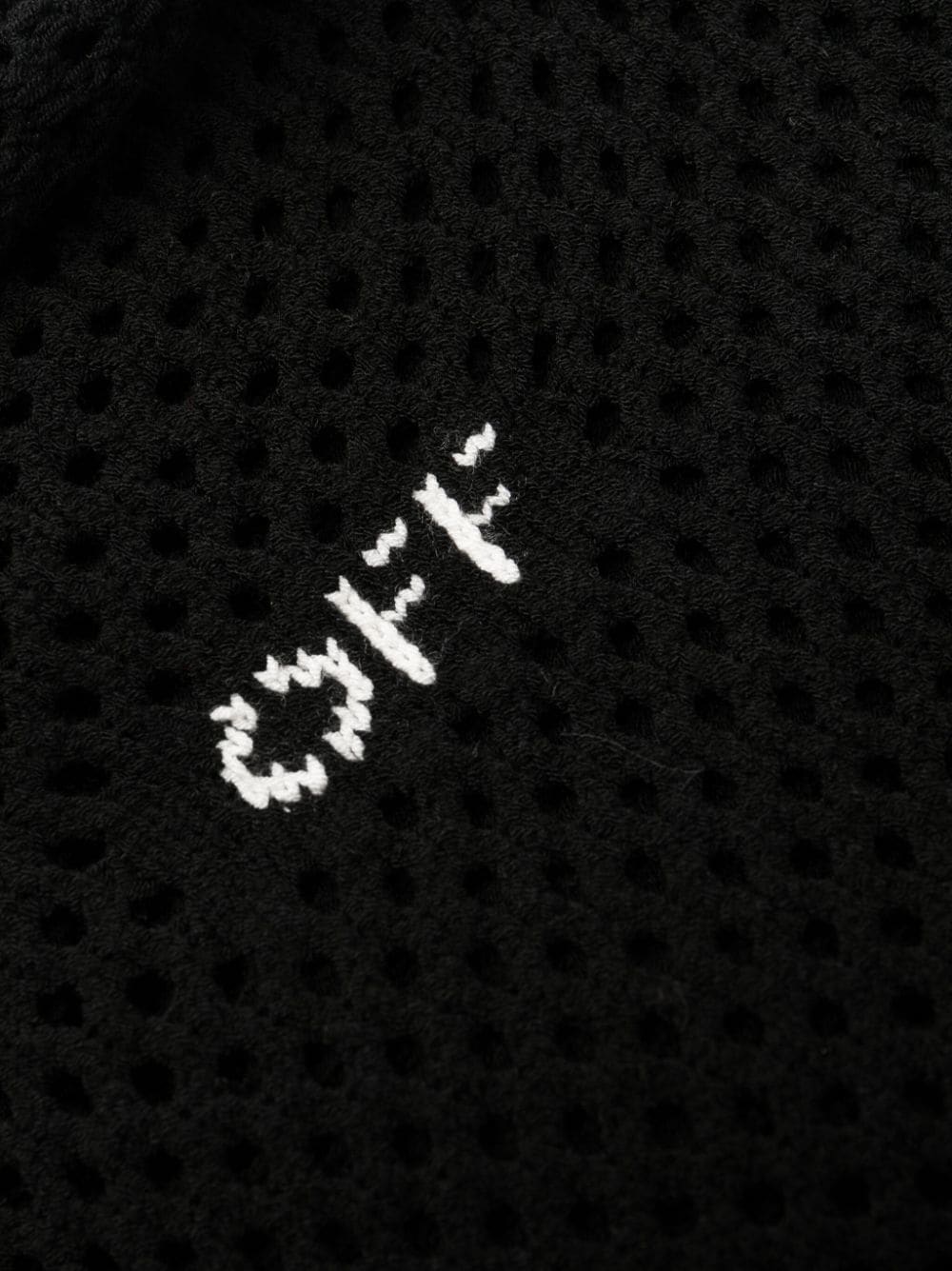 Off-White intarsia-logo mesh knitted dress - Image 6