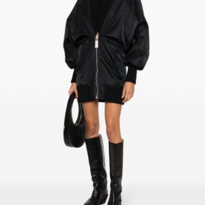 Off-White puff-sleeve zipped minidress