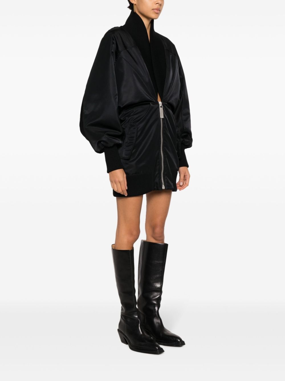 Off-White puff-sleeve zipped minidress - Image 3