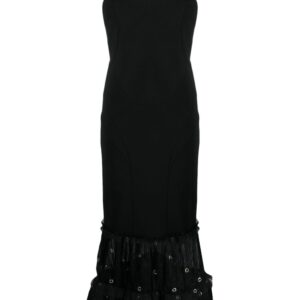 Off-White eyelet-embellished flared maxi dress