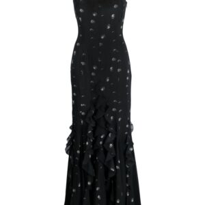 Off-White Moon-print ruffled maxi dress