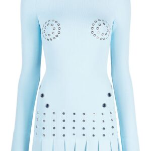 Off-White eyelet-embellished fitted minidress