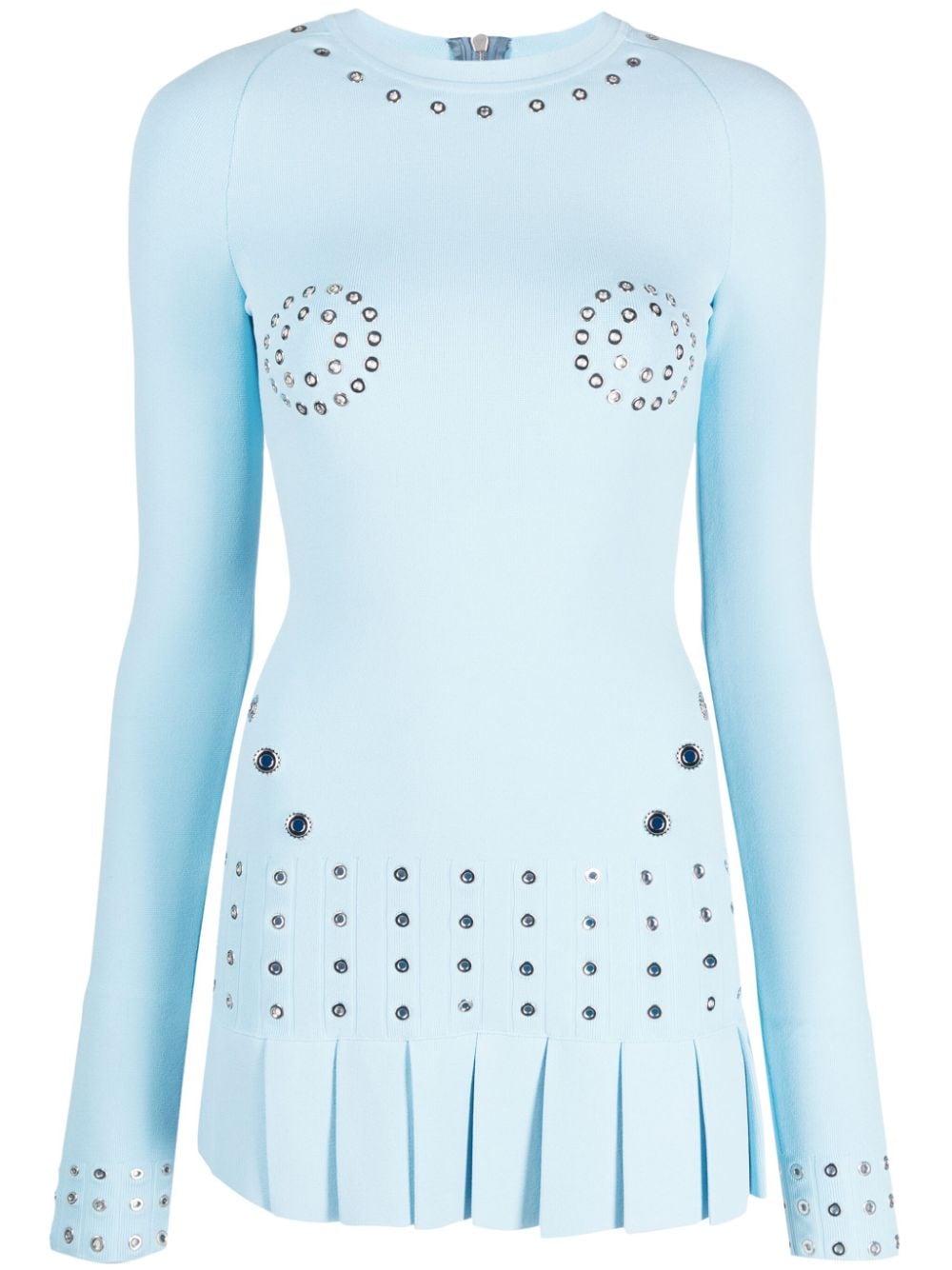 Off-White eyelet-embellished fitted minidress