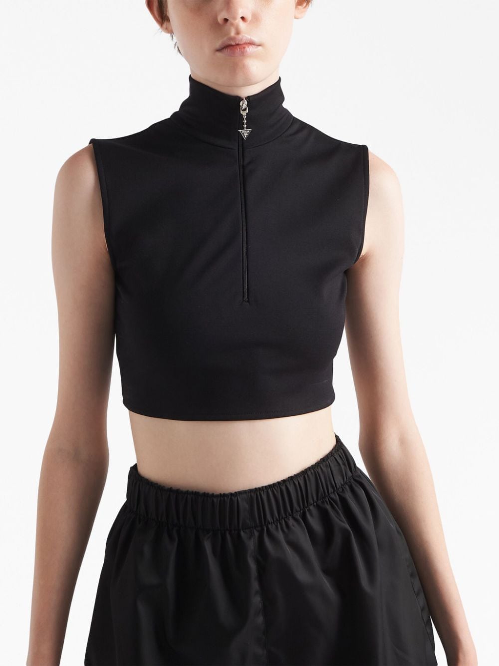 Prada sleeveless roll-neck crop top - Image 4