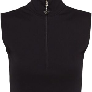 Prada sleeveless roll-neck crop top