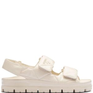 Prada  logo-lettering quilted sandals