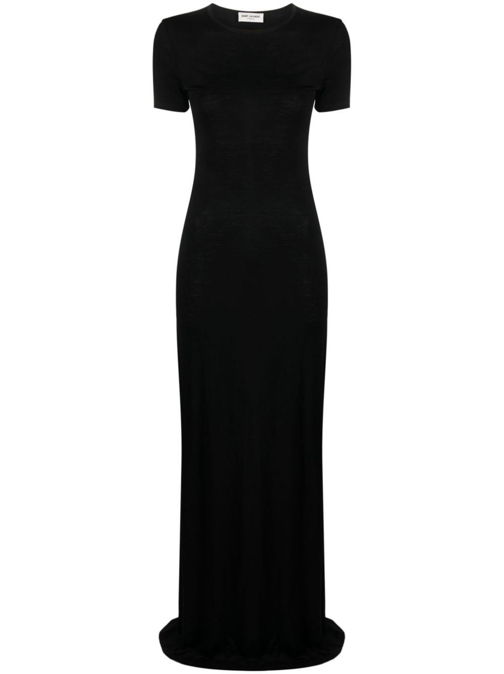 Saint Laurent crew-neck wool maxi dress