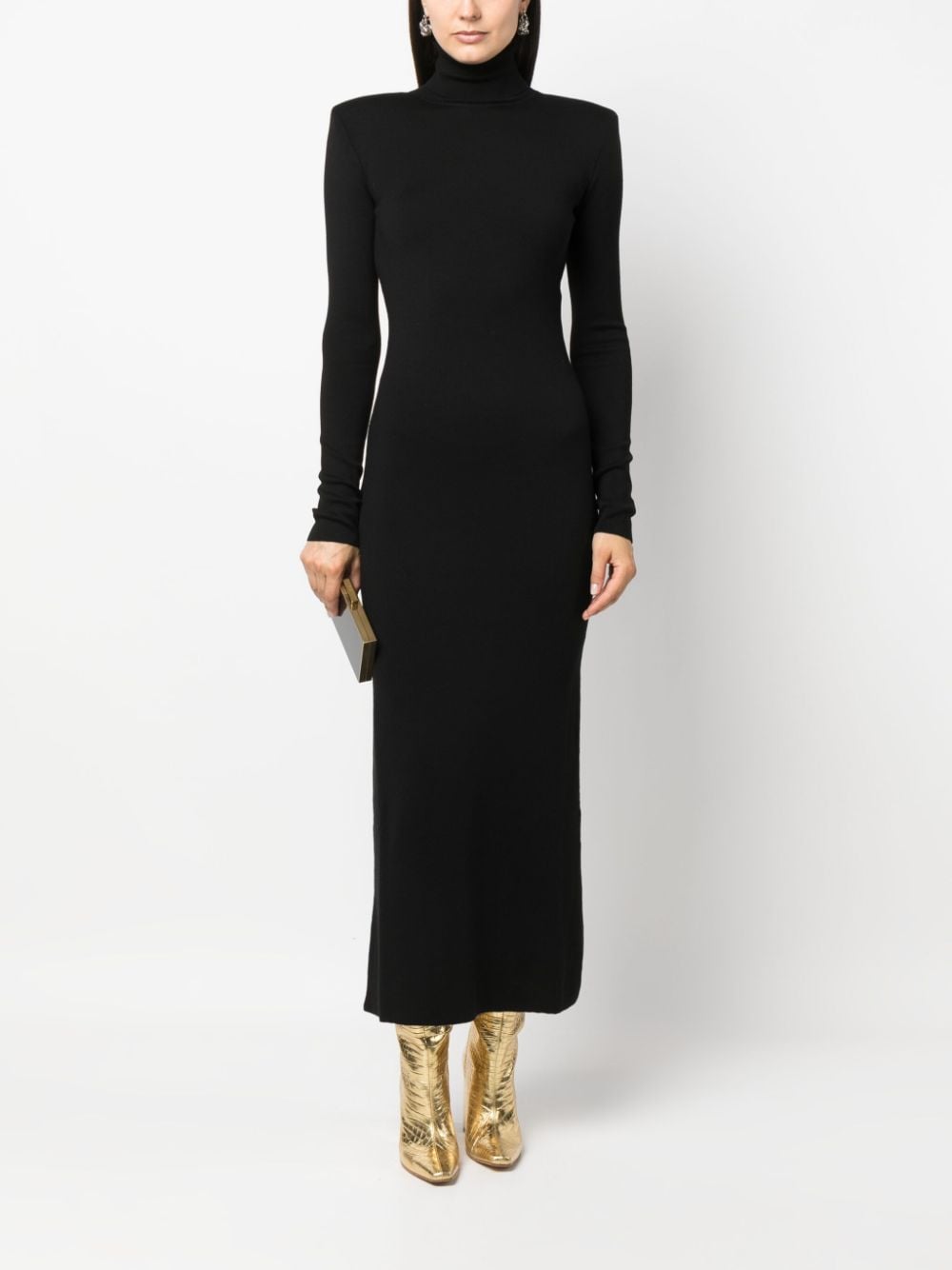 Saint Laurent funnel-neck wool midi dress - Image 7