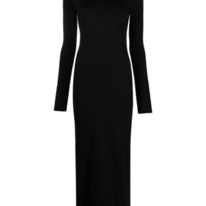 Saint Laurent funnel-neck wool midi dress