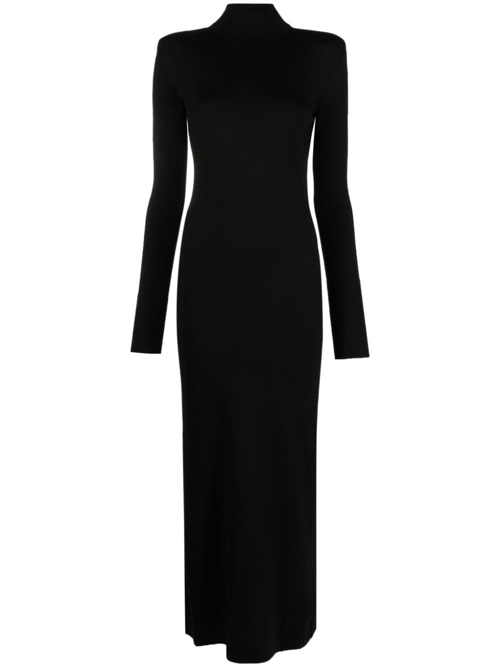 Saint Laurent funnel-neck wool midi dress