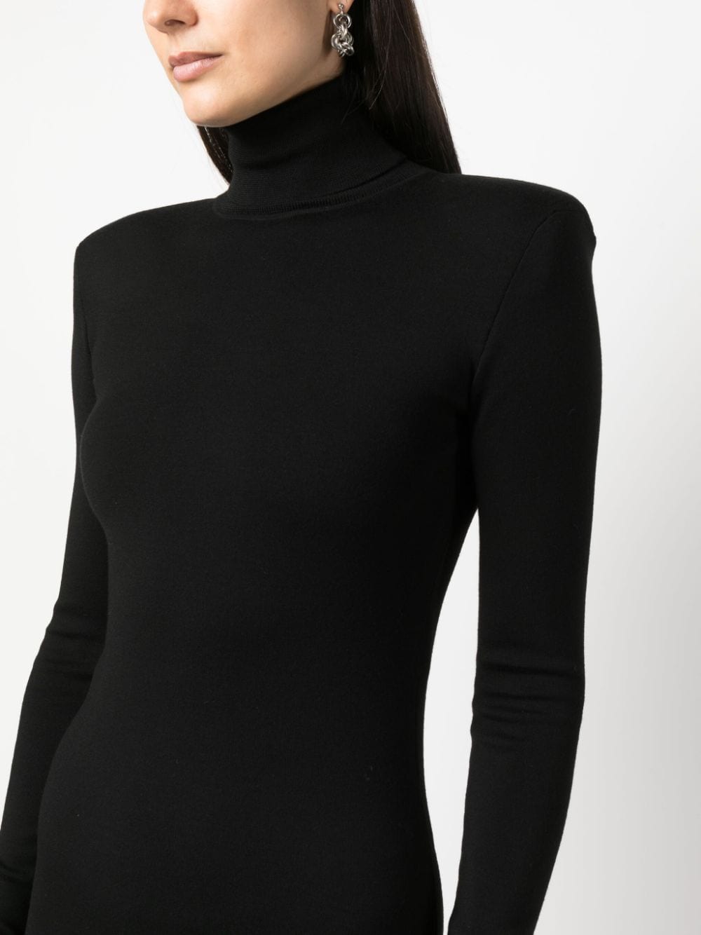 Saint Laurent funnel-neck wool midi dress - Image 4