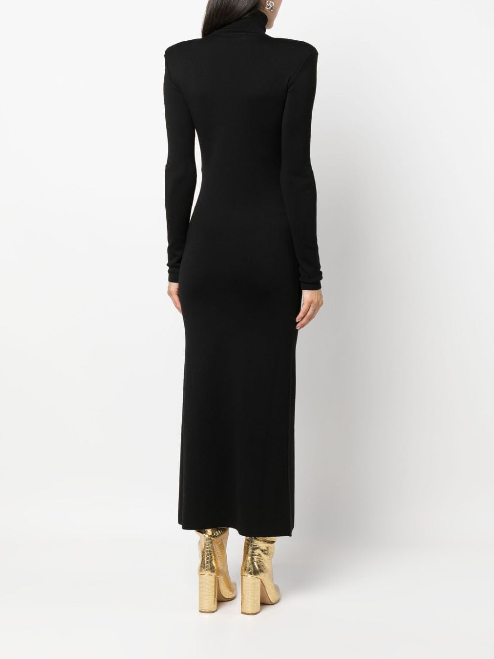 Saint Laurent funnel-neck wool midi dress - Image 5