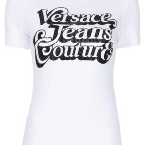 Versace  rhinestone-embellished logo-print T-shirt