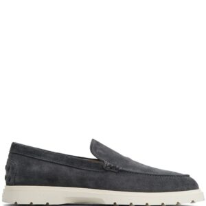 Tod's logo-debossed suede loafers