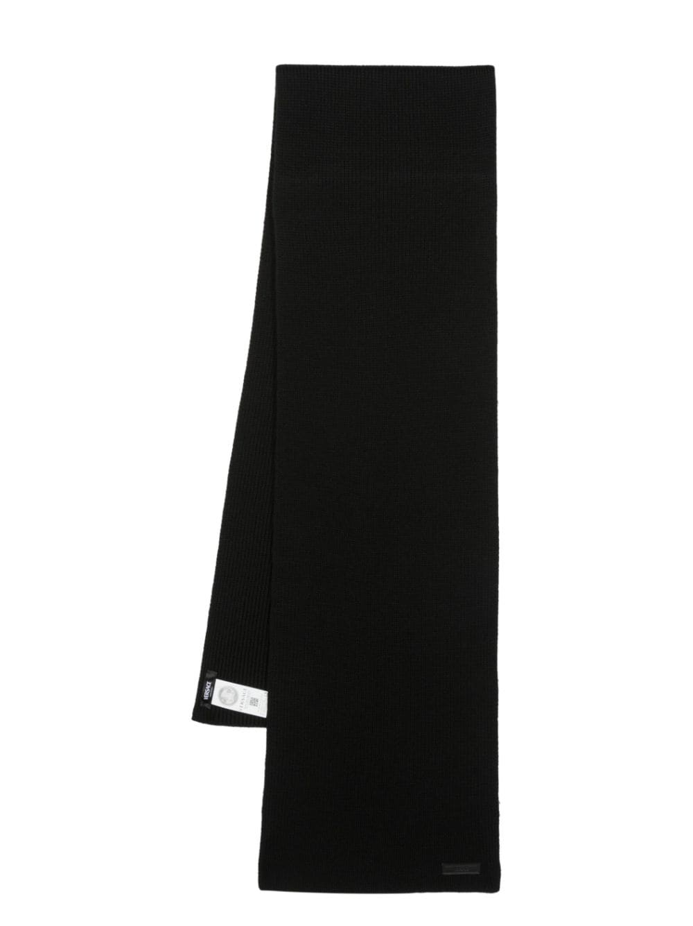 Versace logo-patch wool scarf