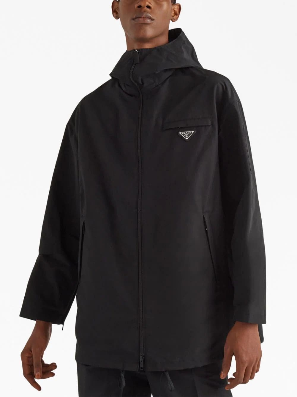 Prada logo-plaque hooded raincoat - Image 3