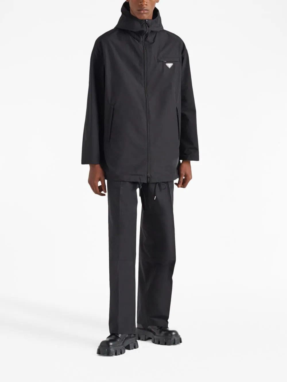 Prada logo-plaque hooded raincoat - Image 2