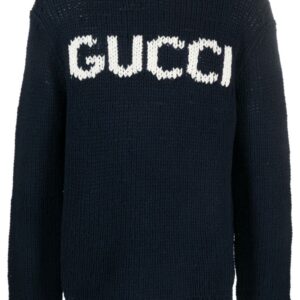 Gucci intarsia-knit logo wool jumper