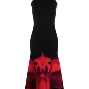 Alexander McQueen  Ethereal Orchid-jacquard maxi dress