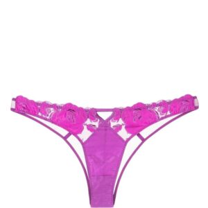 Fleur Du Mal Rose embroidered bikini briefs