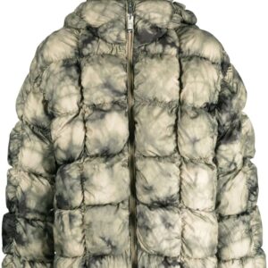Diesel W-Ralle tie-dye hooded puffer jacket