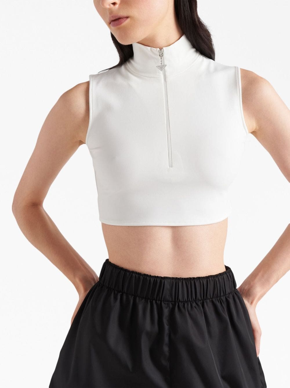Prada half-zip sleeveless crop top - Image 4