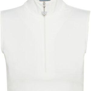 Prada half-zip sleeveless crop top