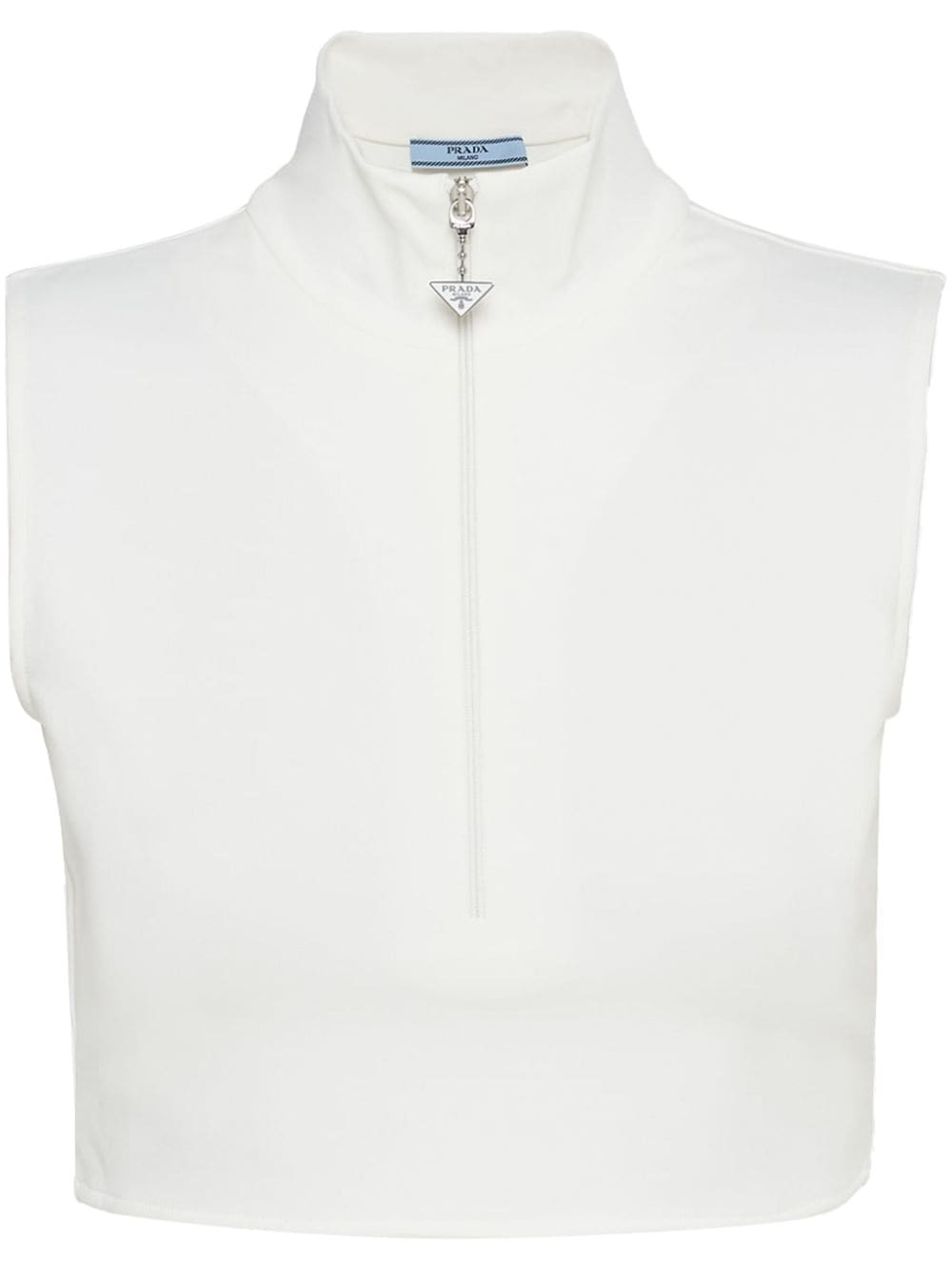 Prada half-zip sleeveless crop top