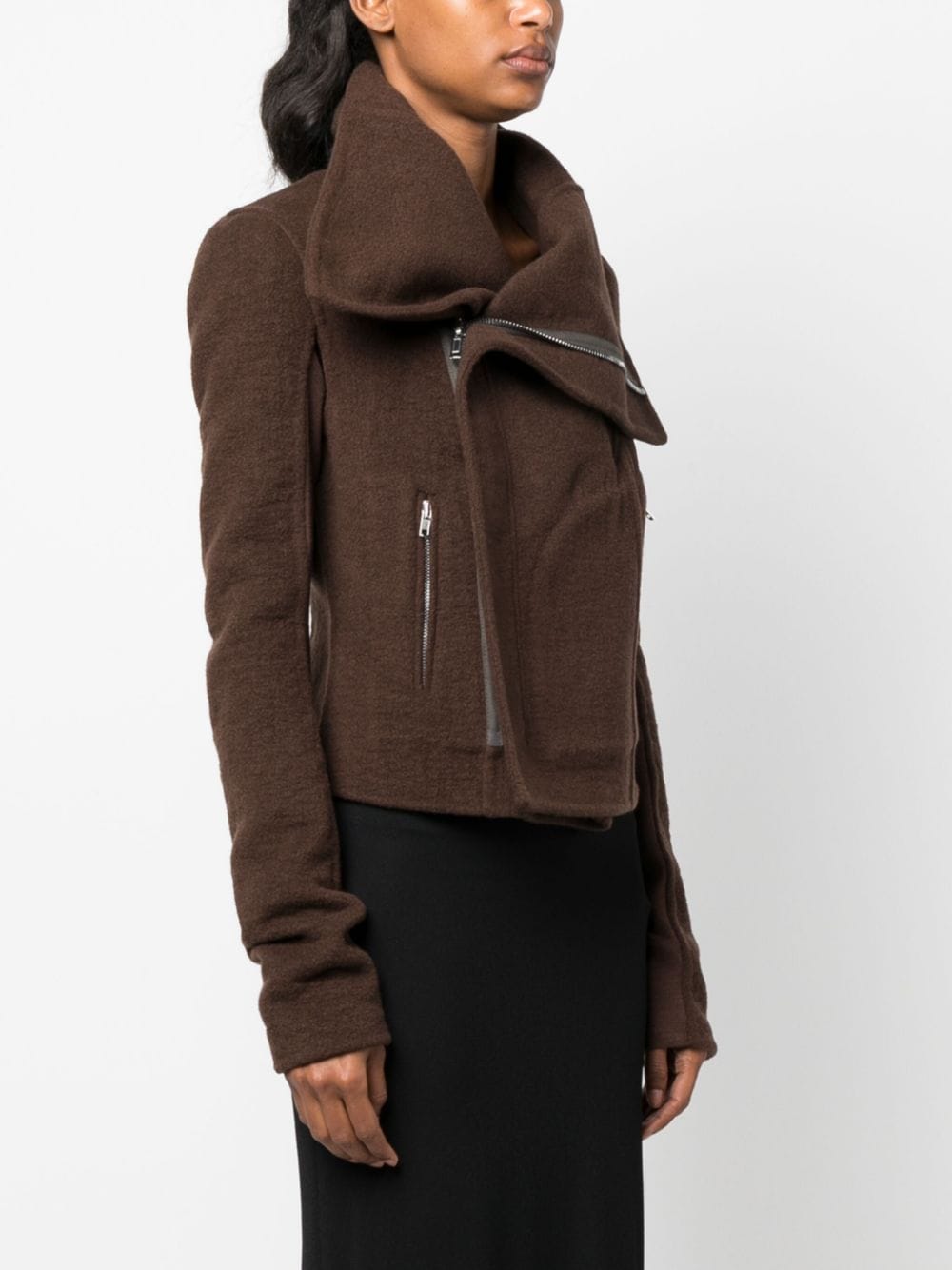 Rick Owens zip-up biker jacket - Image 3
