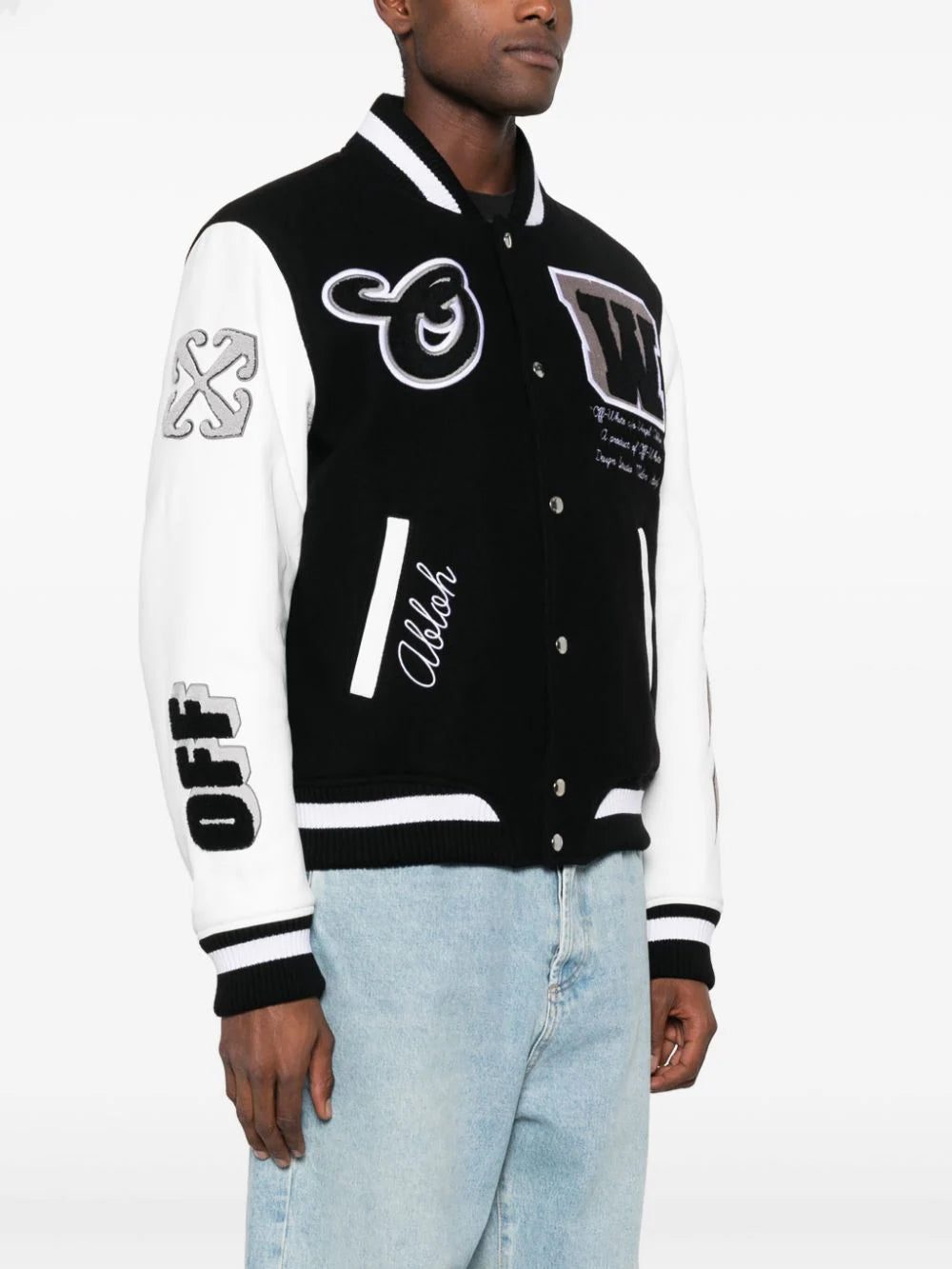 Off-White Lea appliqué varsity jacket - Image 3