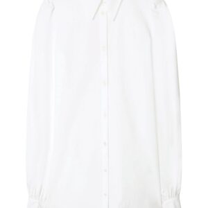 Off-White poplin pleated shirt dress