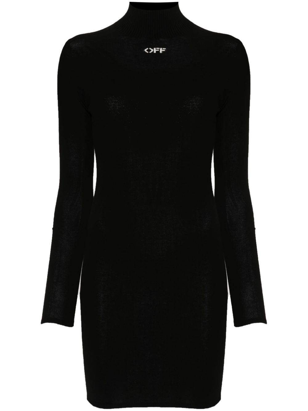 Off-White Off Stamp embroidered mini dress