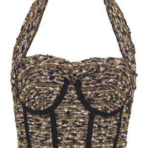 Balmain  halterneck tweed top