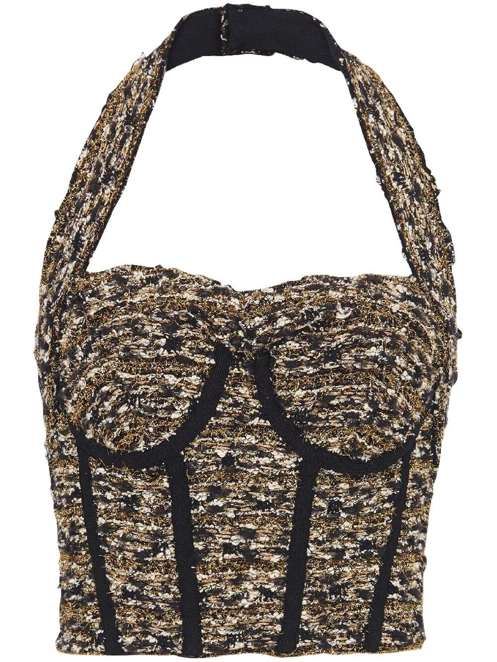 Balmain halterneck tweed top
