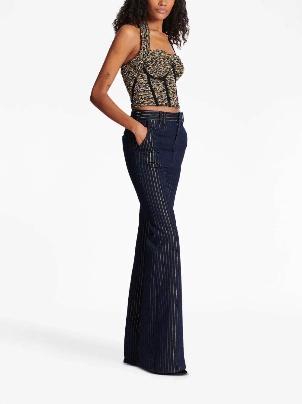 Balmain halterneck tweed top - Image 3