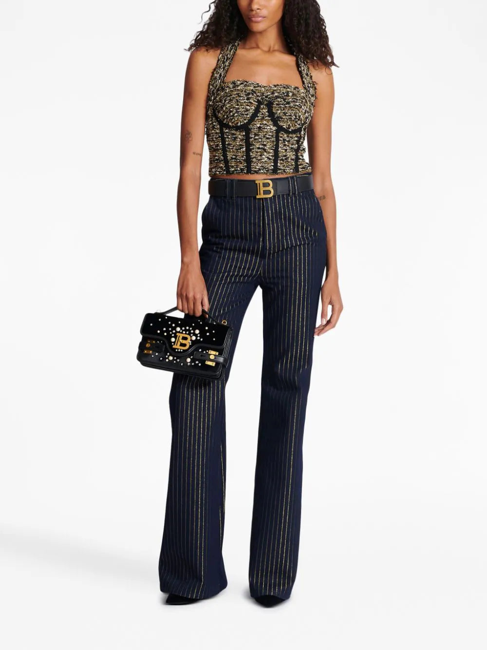 Balmain halterneck tweed top - Image 2