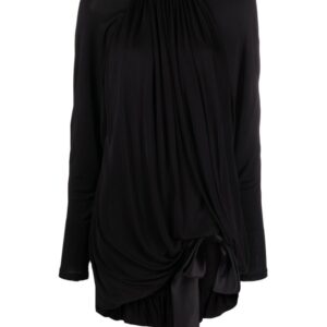 Saint Laurent high-neck draped minidress