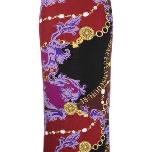 Versace Jeans Couture Logo Couture-print midi skirt