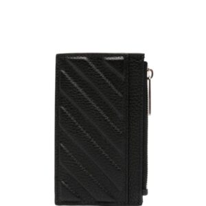 Off-White Diag-embossed leather cardholder