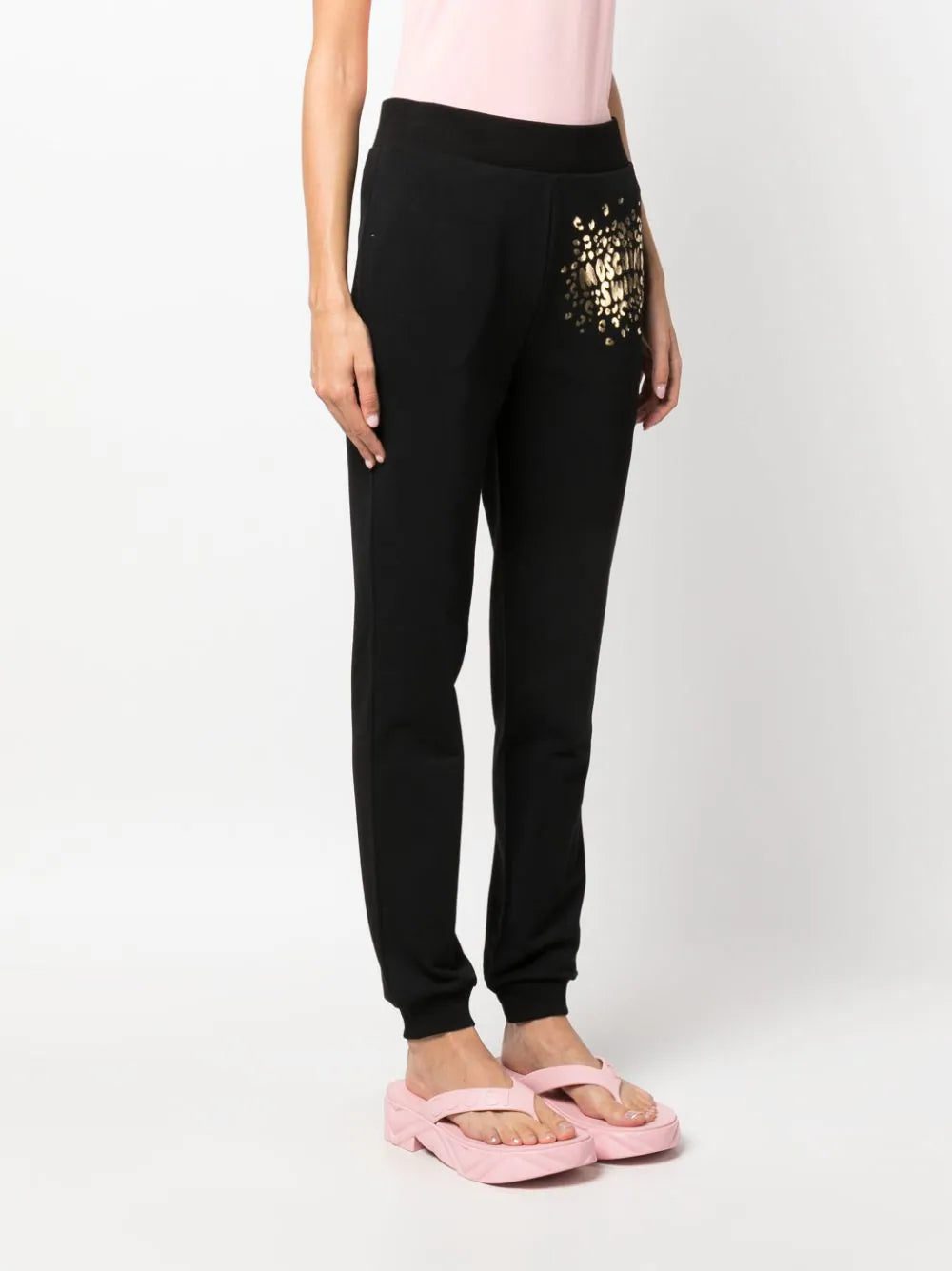 Moschino logo-print cotton track trousers - Image 3