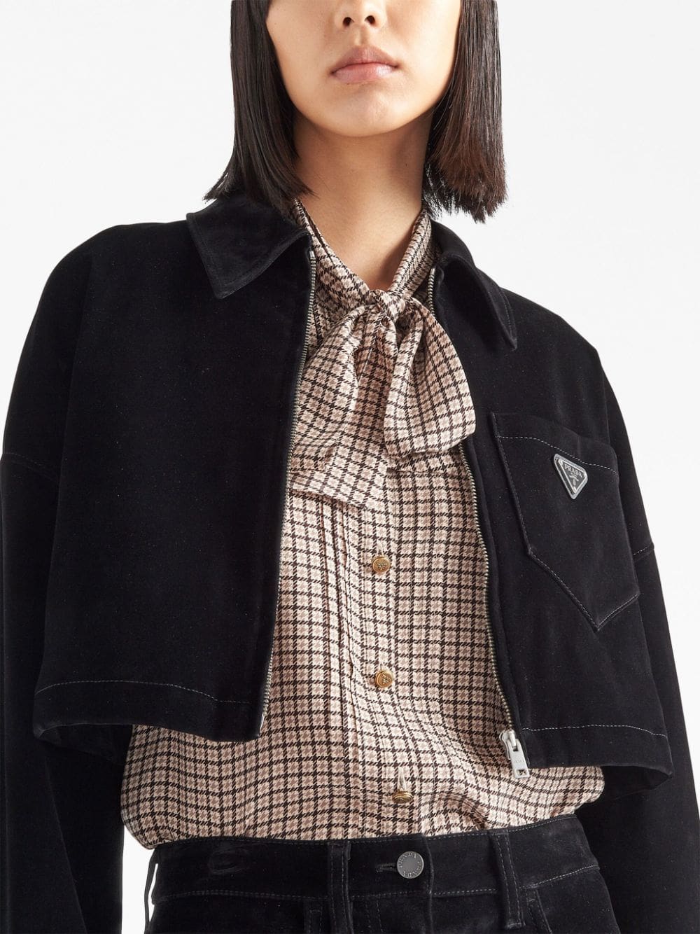 Prada jacquard crepe-de-chine blouse - Image 3