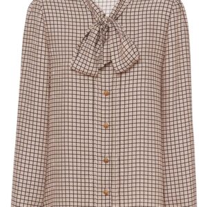 Prada jacquard crepe-de-chine blouse