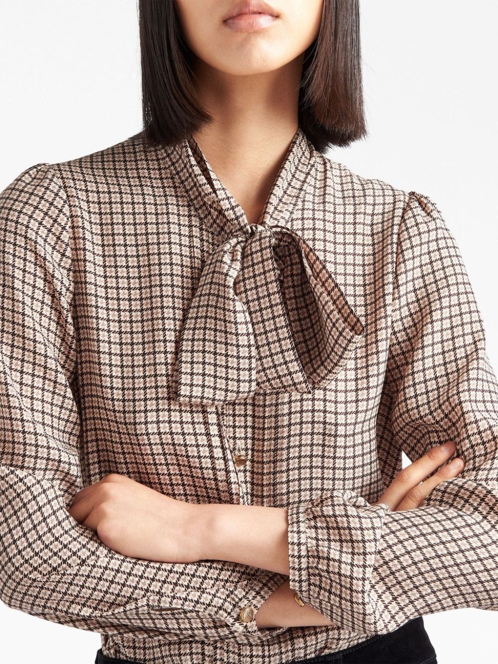 Prada jacquard crepe-de-chine blouse - Image 5