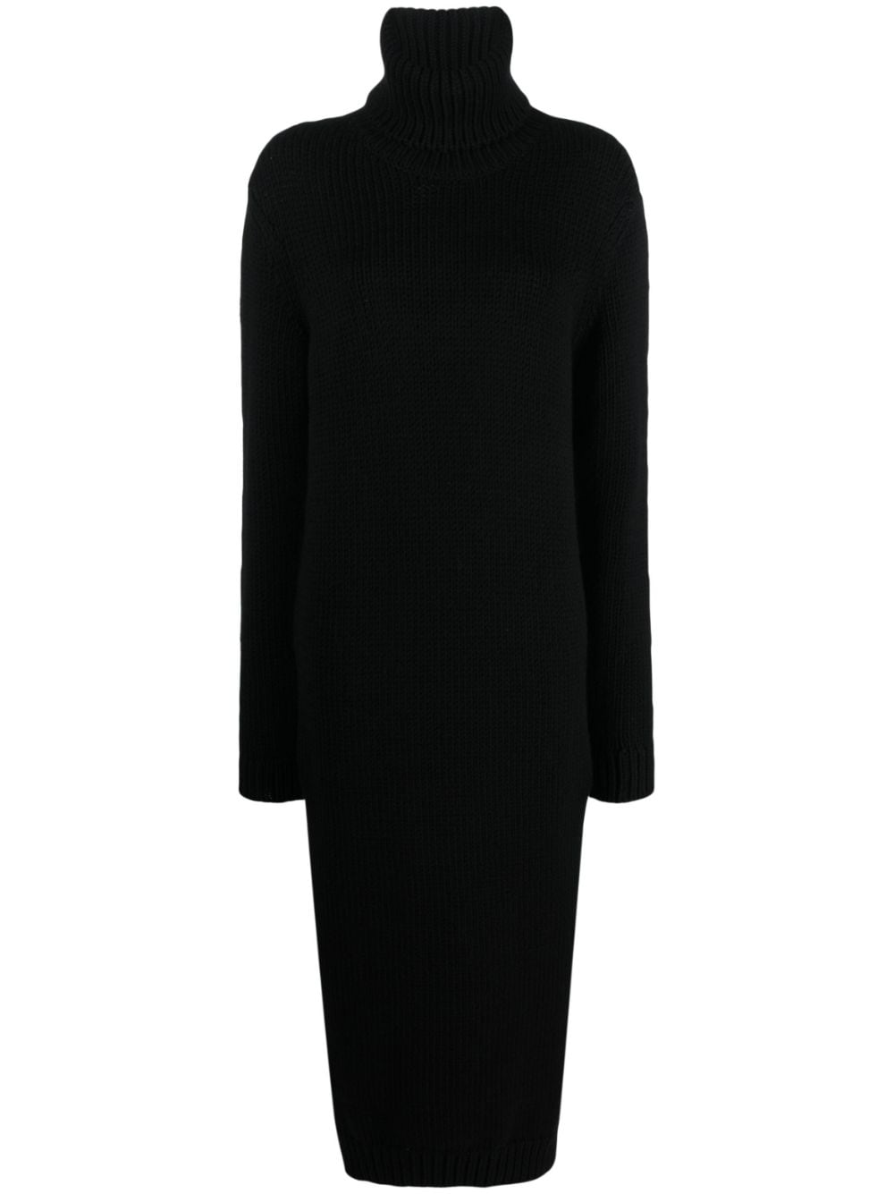 Saint Laurent roll-neck wool maxi dress