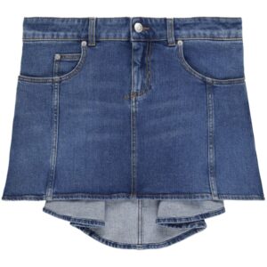 Alexander McQueen  high-low denim mini skirt