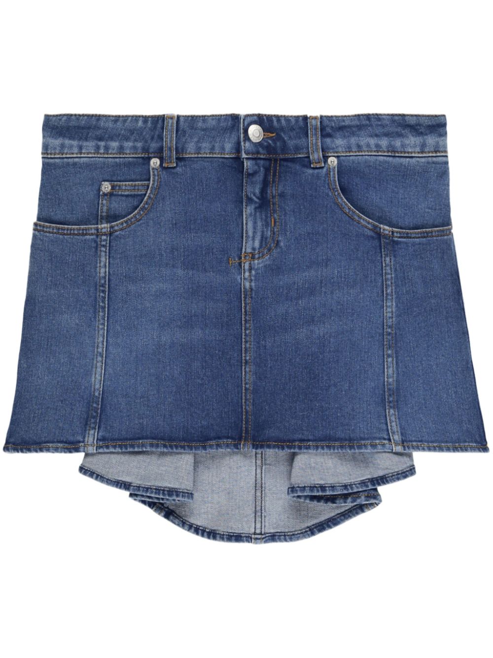 Alexander McQueen high-low denim mini skirt