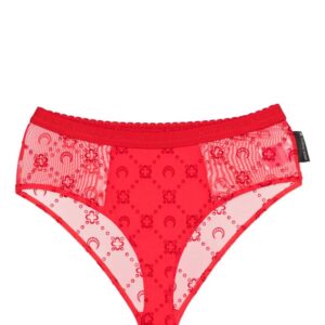 Marine Serre Moonogram-flocked mesh briefs